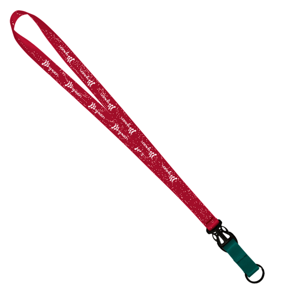 3/4" Multi color (Top and bottom) Nylon Lanyard with Plastic Slide Buckle R 136