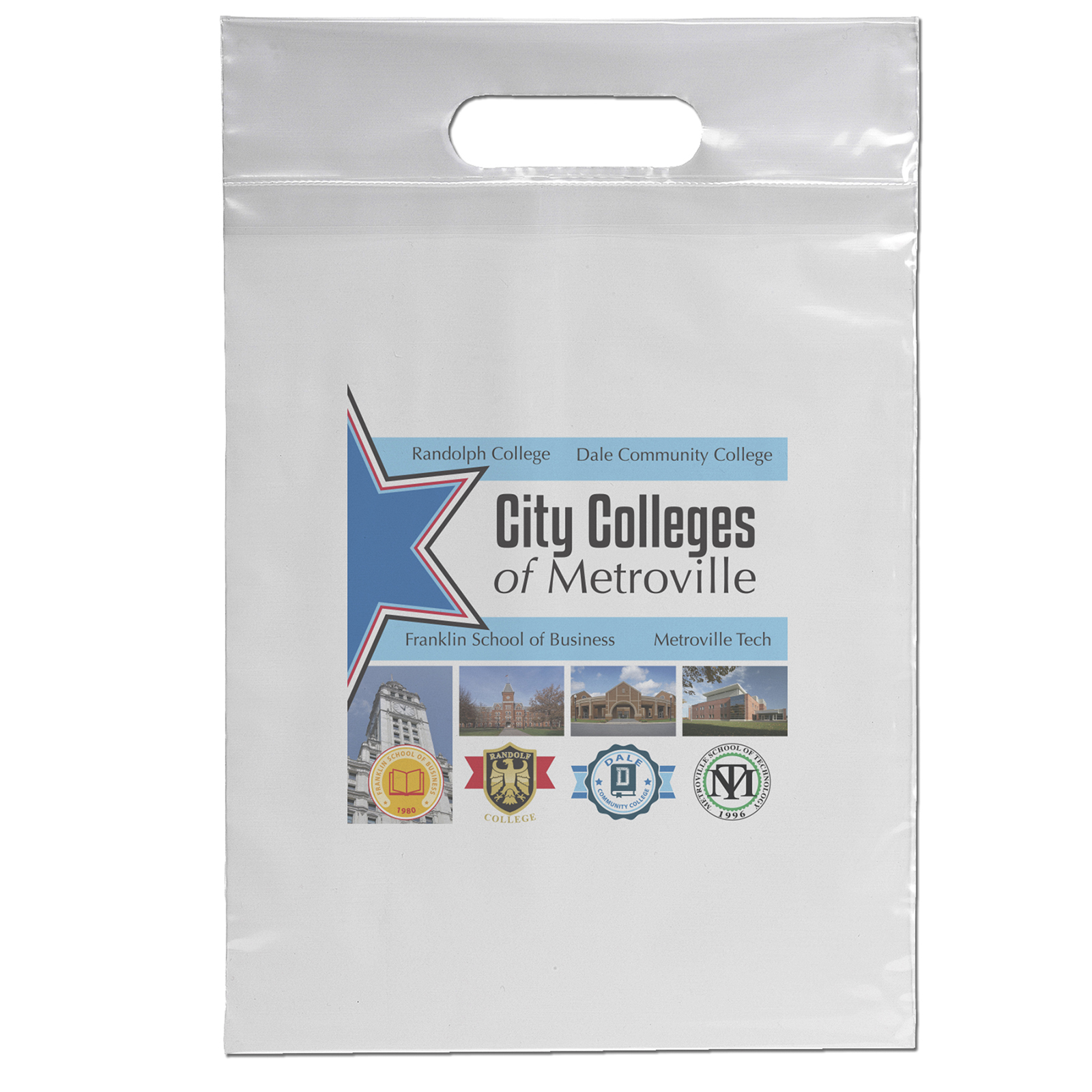 Die Cut Handle Bag - 9 1/2W x 14H - Dynamic Color 14