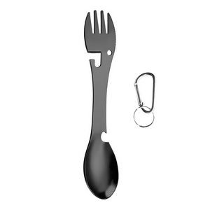 Versatile 2 In 1 Dual Head Stainless Steel Fork Spoon With Carabiner 5