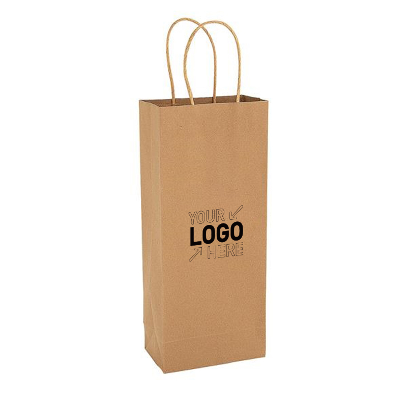 5 1/2" X 13" Kraft Paper Wine Bottle Bags