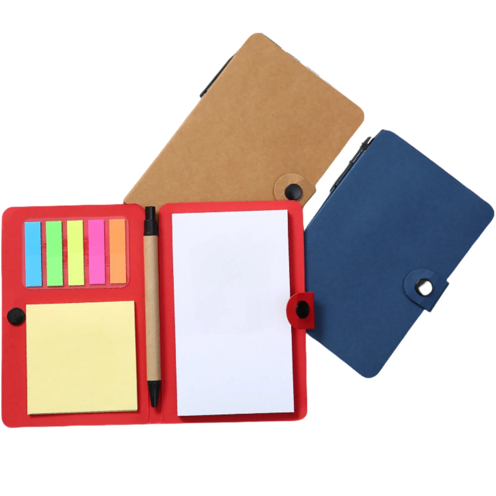 Kraft Paper Notebook with Sticky Notes and Pen 2
