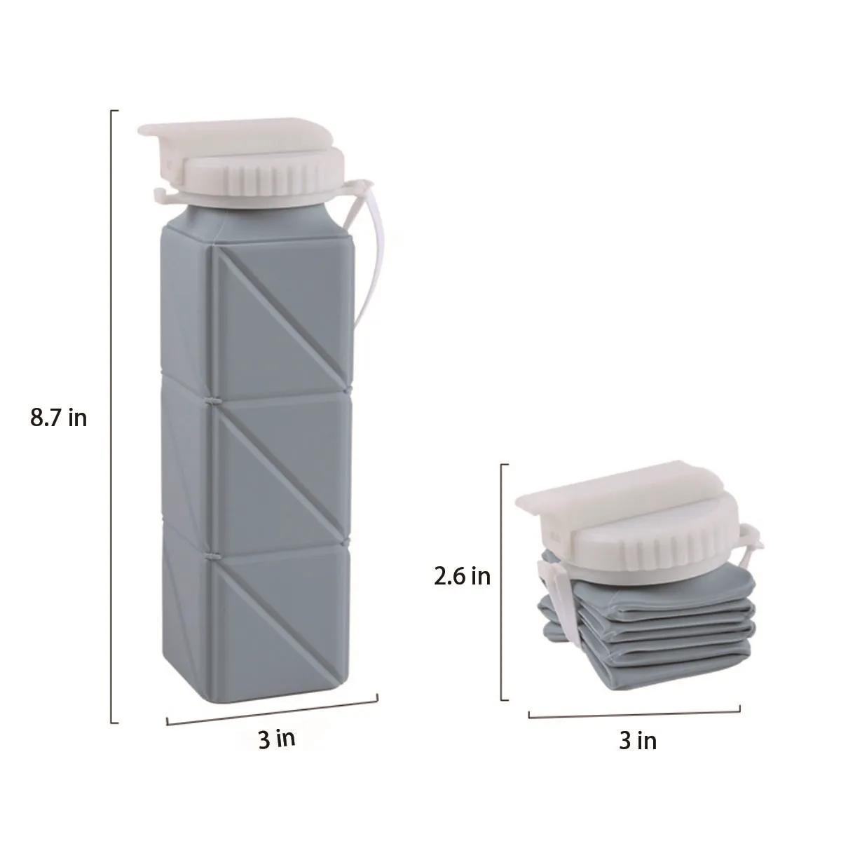 Collapsible Portable Silicone Water Bottle with Straw Lid 4