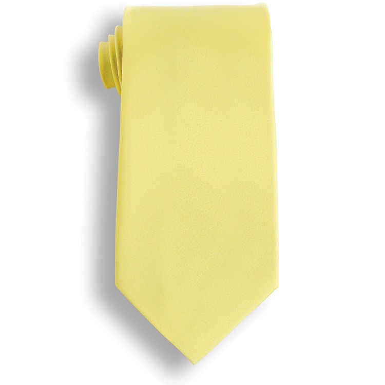 Light Yellow Polyester Satin Tie 2