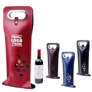 Buckled PU Leather Wine Bag With Grape Window 12