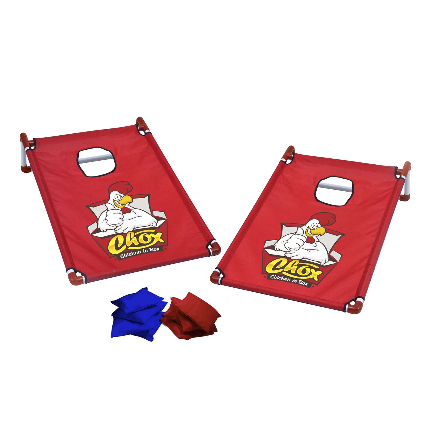 Portable Cornhole, 4 Red & Royal Bean Bags