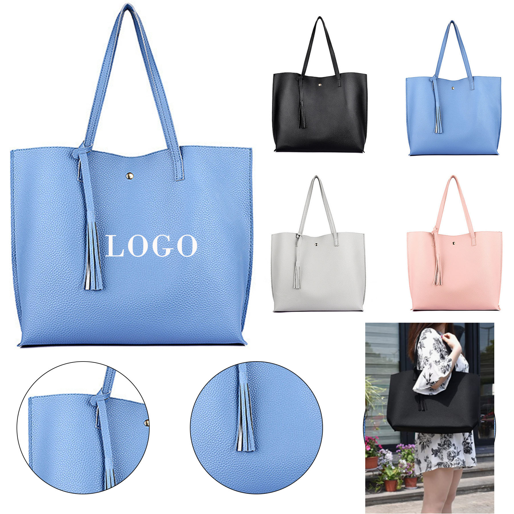 Women's Soft Faux Leather Tote Bag 2