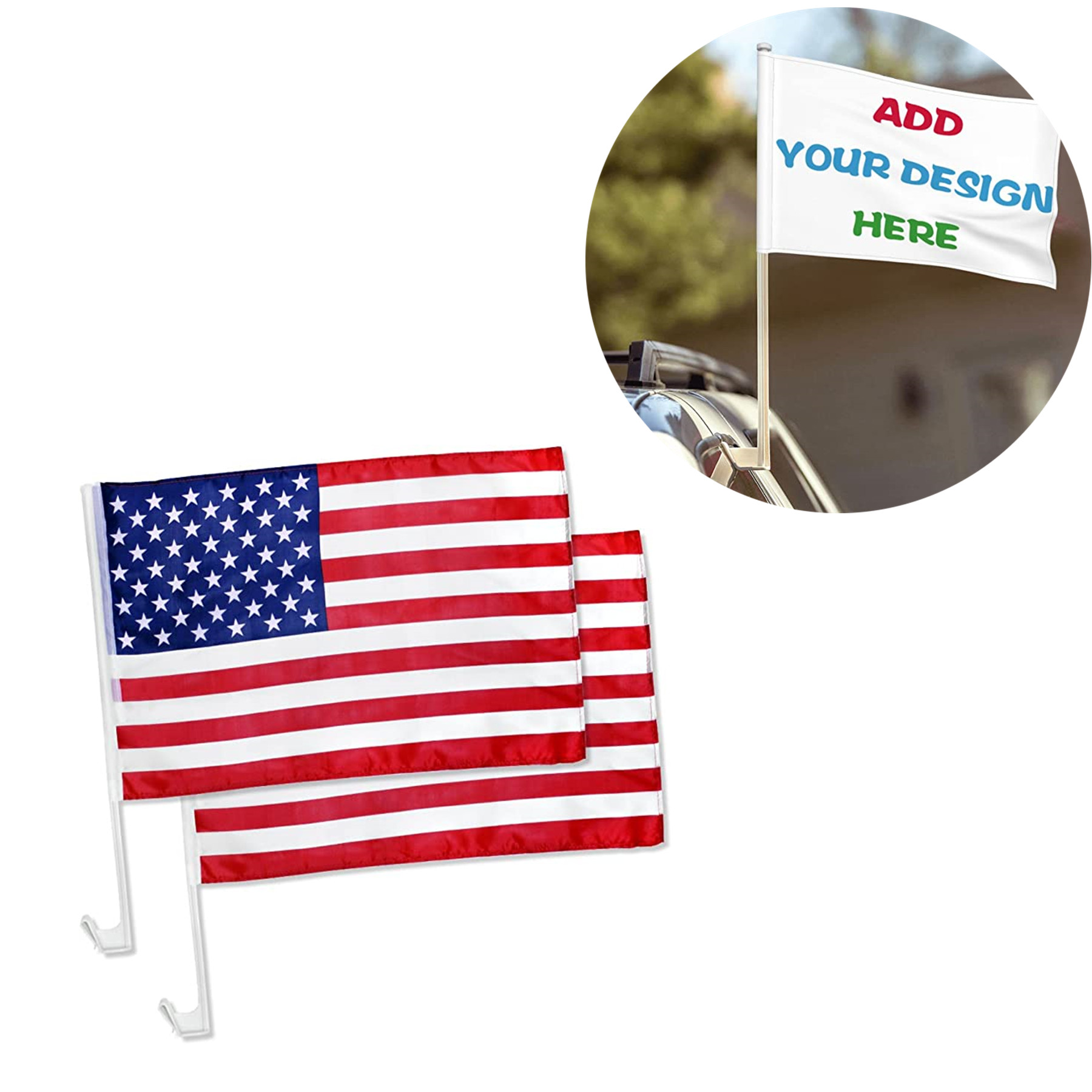 Patriotic Car Window Clip on USA Flag 1