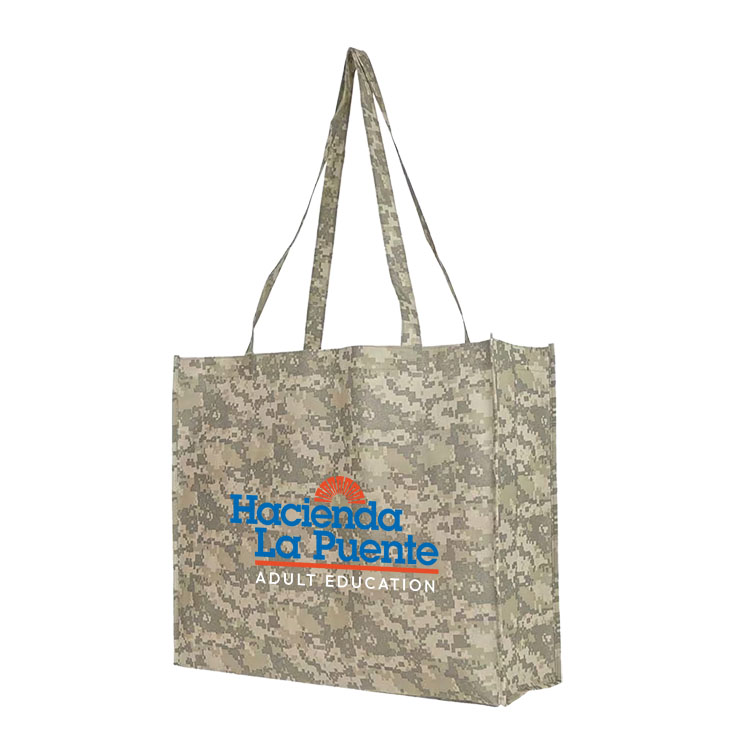 Recycled Non-Woven Polypropylene Large Digital Camo Tote Bag 4