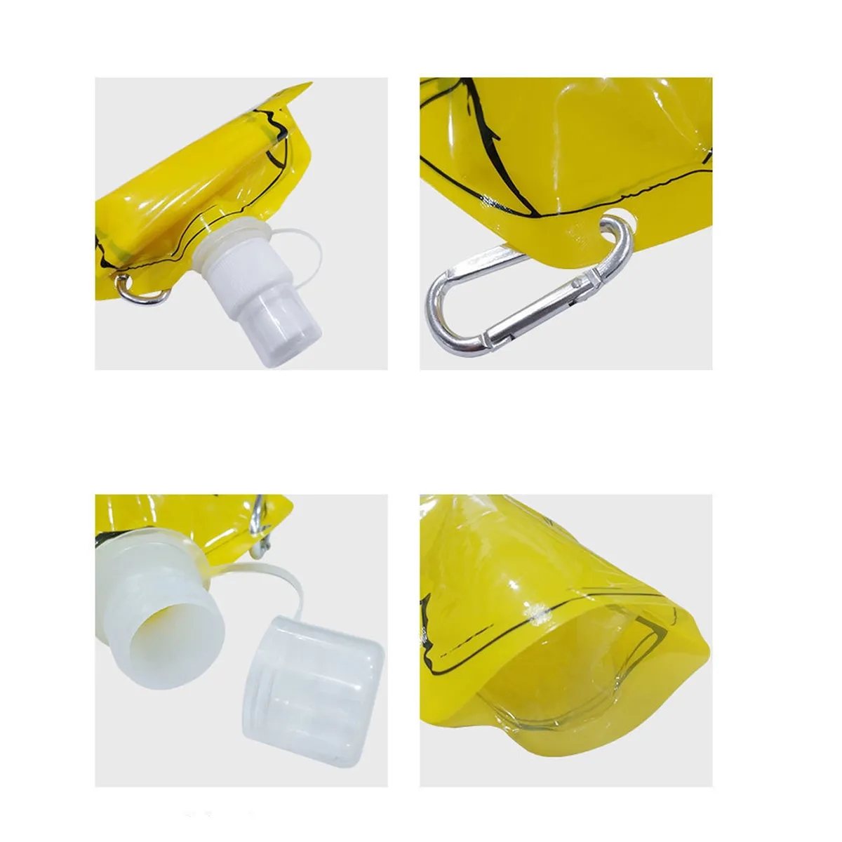 T Shirt Shaped Collapsible Water Bottle With Carabiner 5