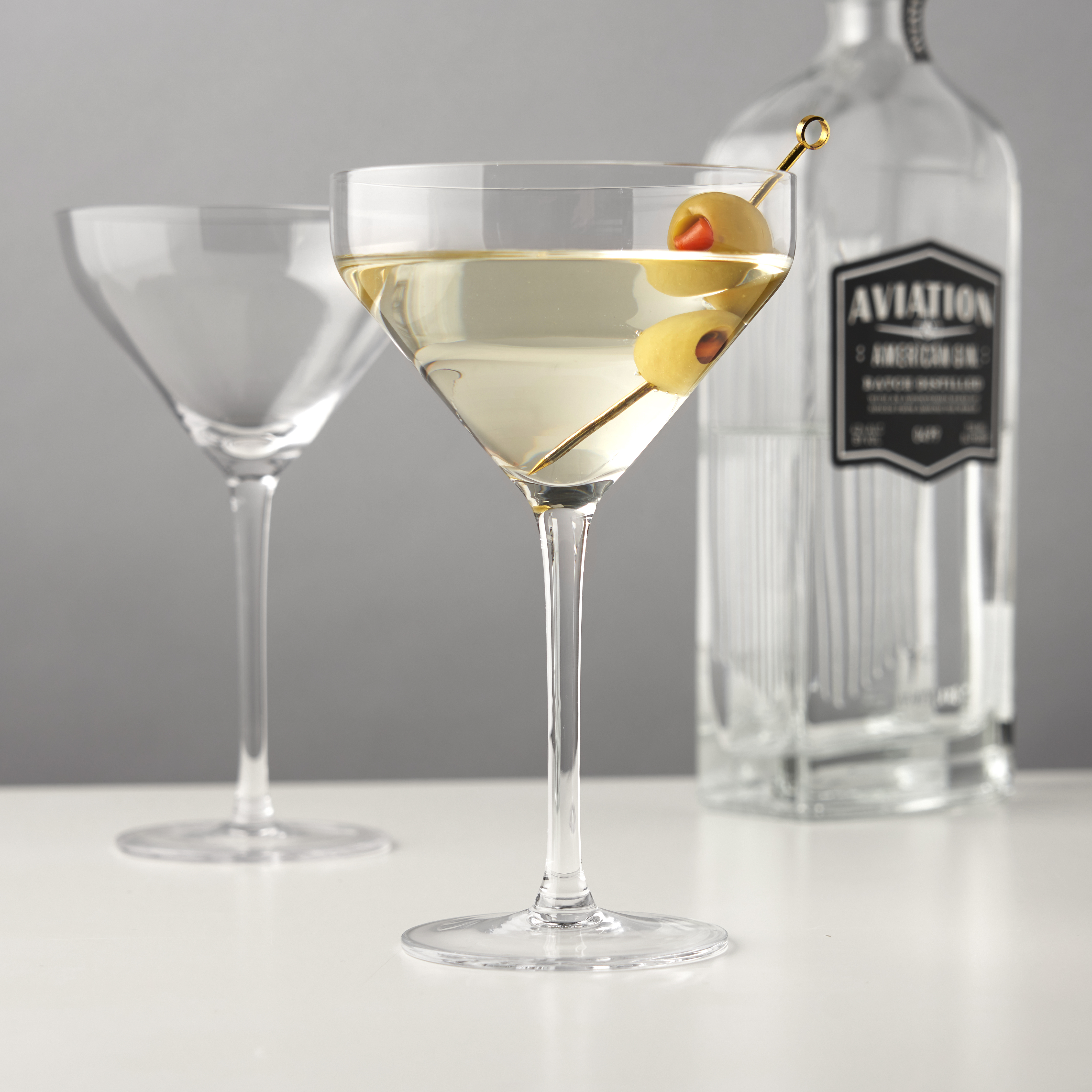 Viski® Raye Angled Martini Glass, set of 2 5