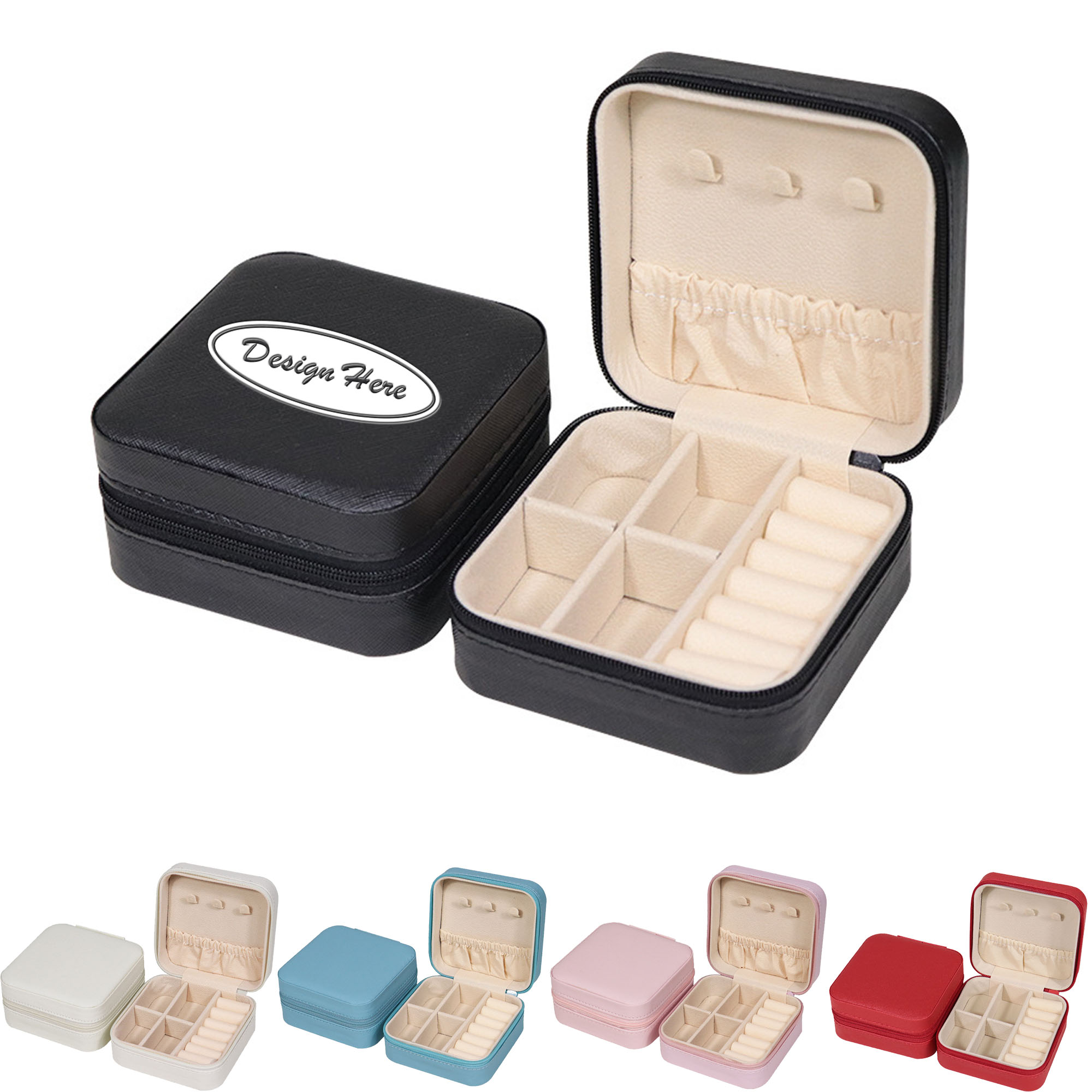 PU Leather Small Jewelry Box, Travel Portable Jewelry Case for Ring, Pendant 4