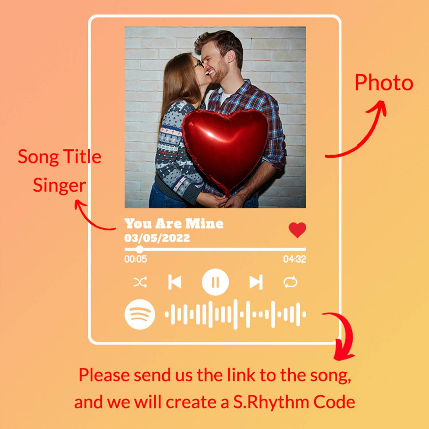 Custom Acrylic Music Plaque w/ Photo 11