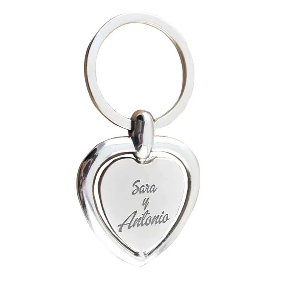 Spinning Heart Metal Keychain 1