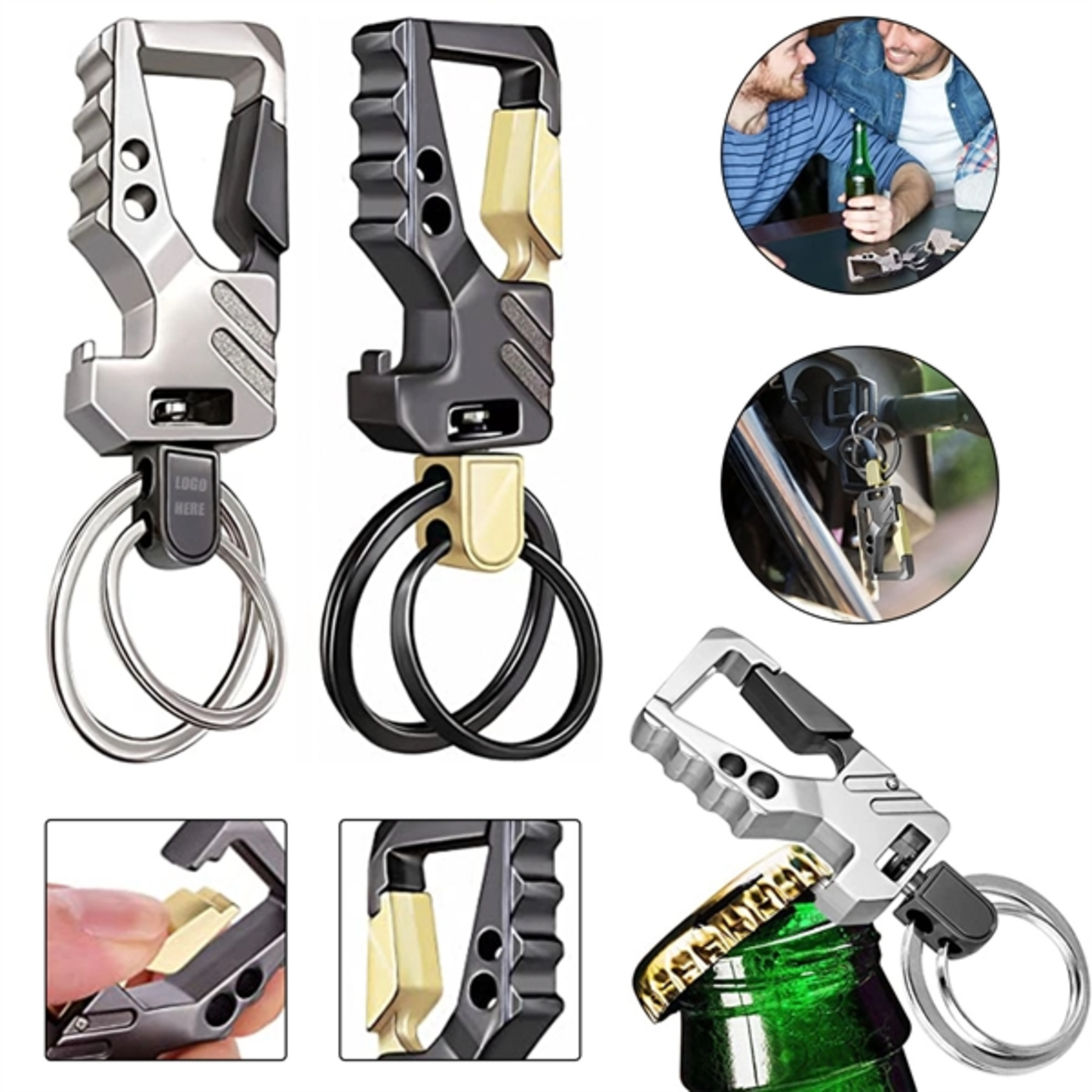 Bottle Opener Keychain Auto Car Keys Tactical Carabiner
 1