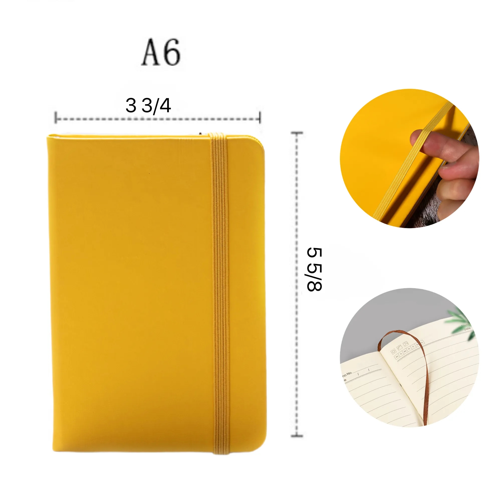MOQ 50 Full Color A6 PU Hardcover Notebook 5