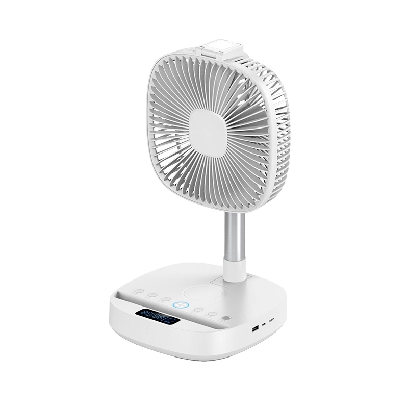 Wireless charging Clock Usb Speaker Led with Table Fan Stand 2