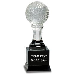 Crystal: 9" Golf ball on Black Base 2