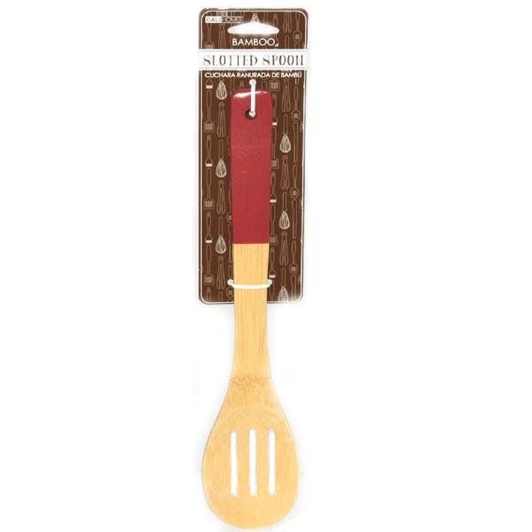 Bamboo Slotted Spoons - Red 2