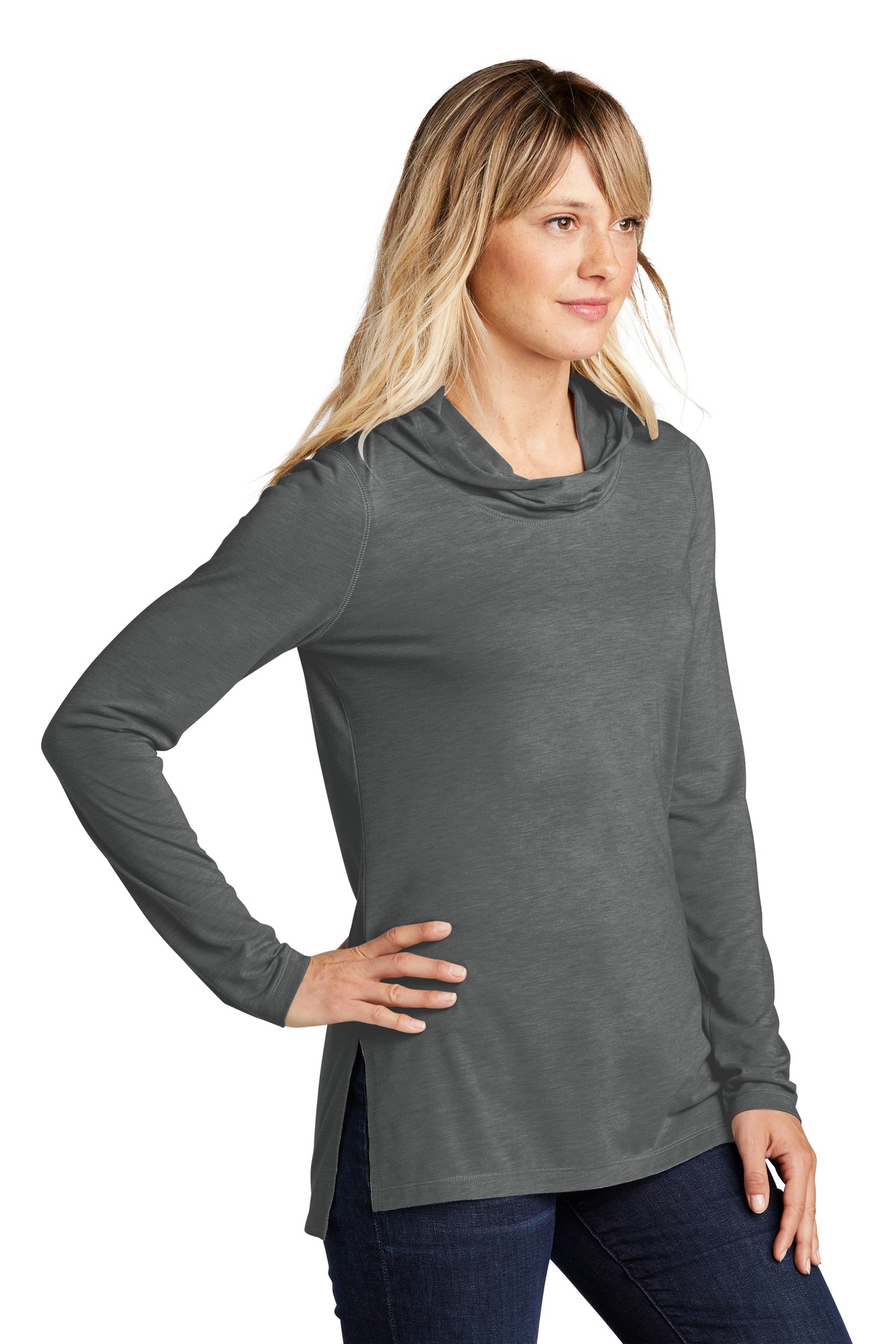 Sport-Tek Women's PosiCharge Tri-Blend Wicking Long Sleeve Hoodie LST406, custom hoodie or sweatshirt with logo imprint 18