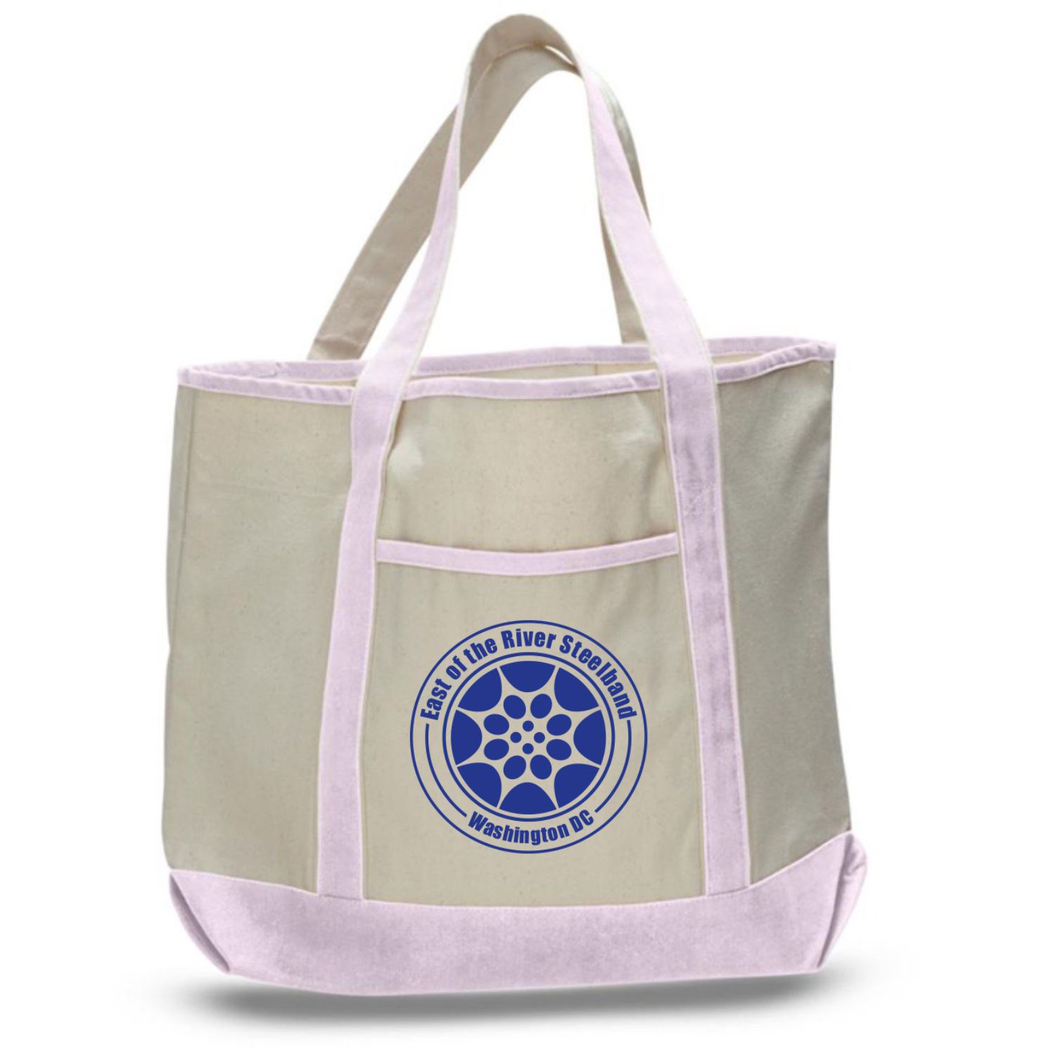 Large Cotton Canvas Zipper Deluxe Tote Bag USA Decorated (22" x 16"), custom tote bag with logo imprint 3