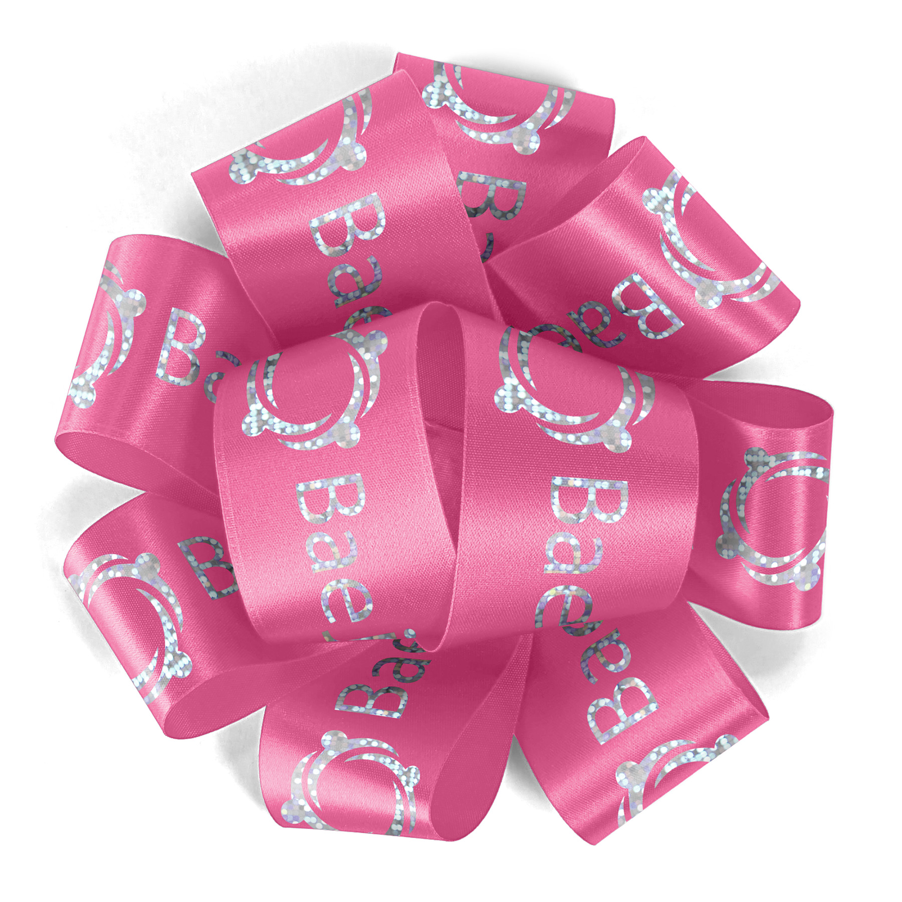 1 1/2" Badge Satin Bow - Foil Print 3