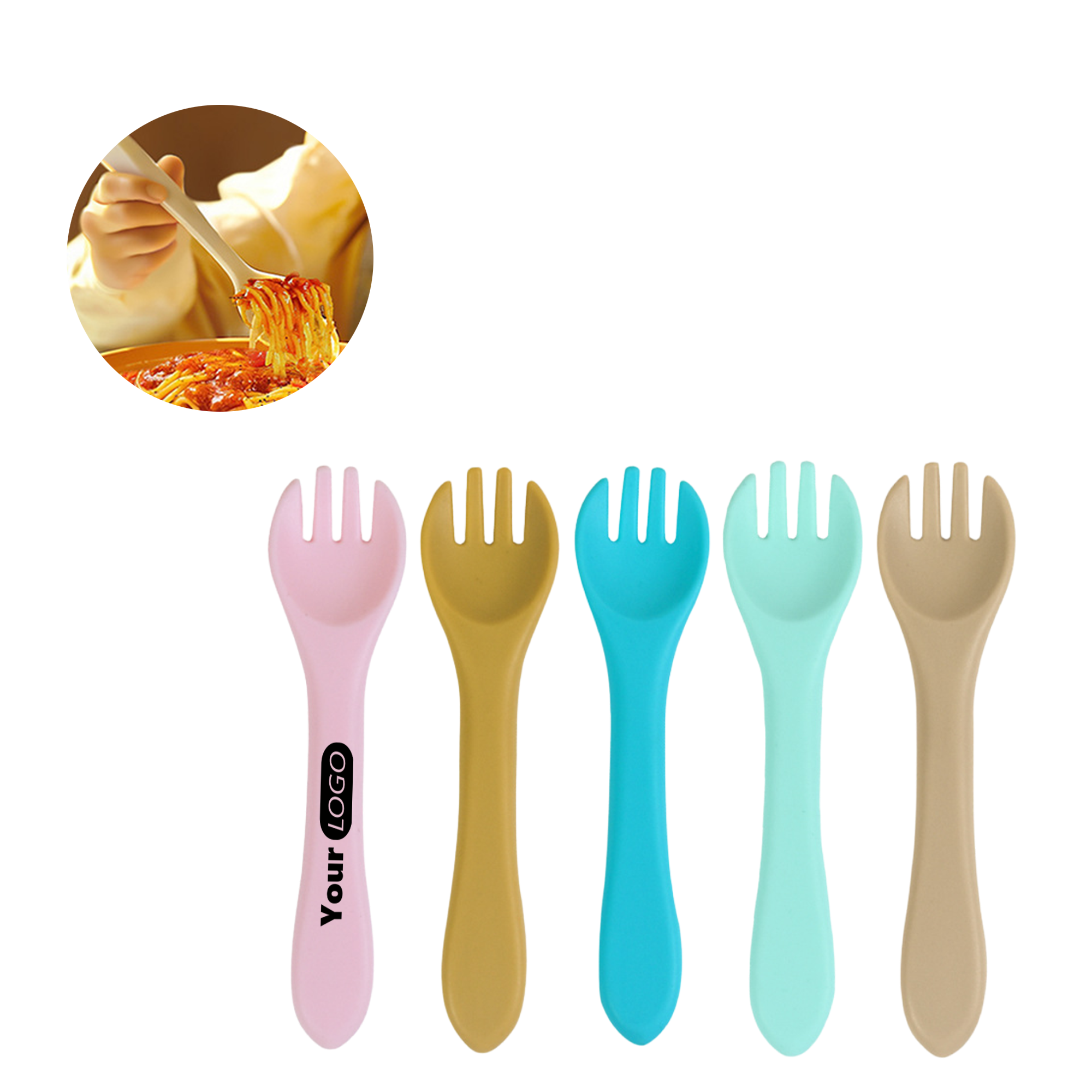 Silicone Baby Feeding Fork MOQ 50 2
