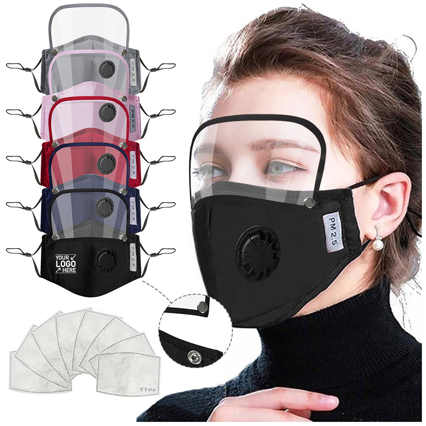 Reusable Washable Mask With Detachable Goggles 4