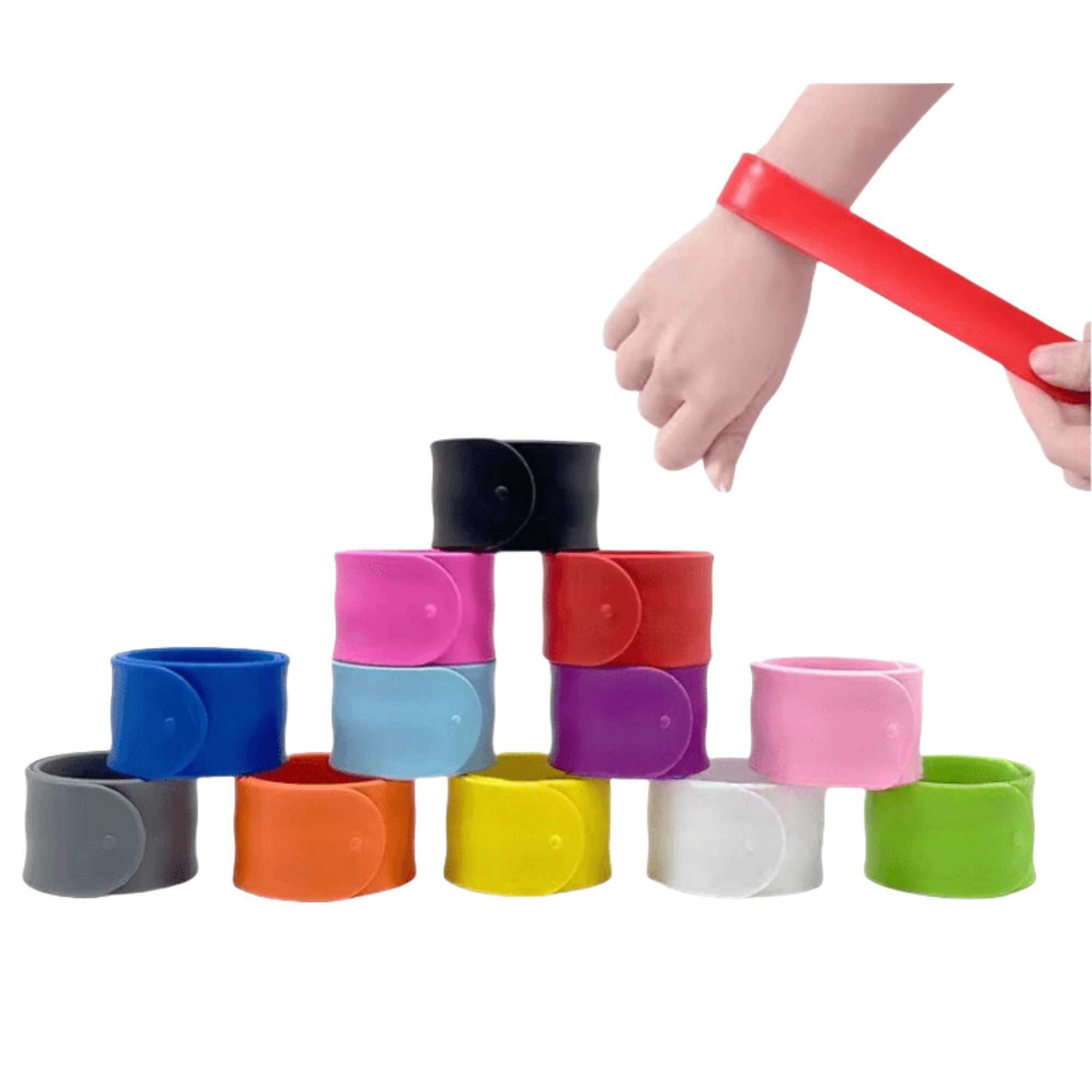Multicolored Silicone Slap Bracelets 2