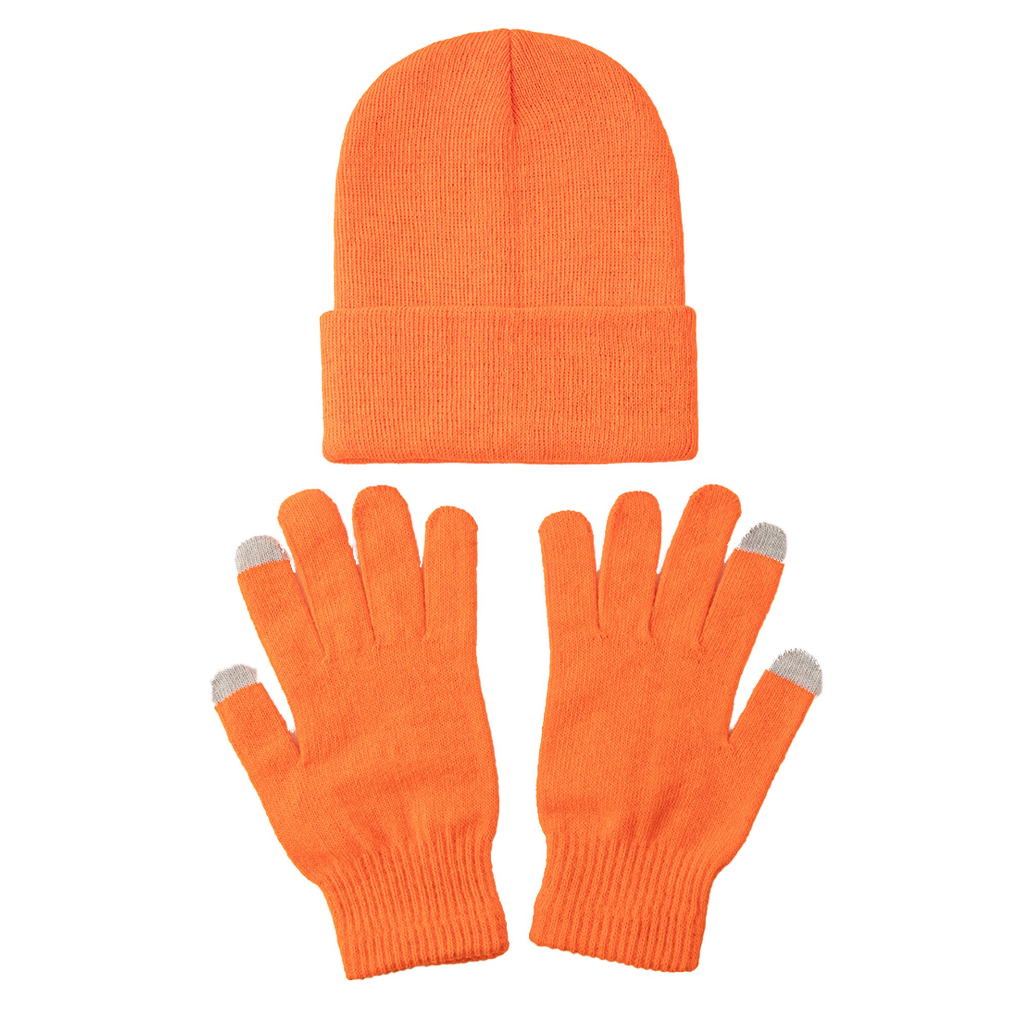 MOQ50 Solid Color Hat And Gloves Warm 2-Piece Set 2