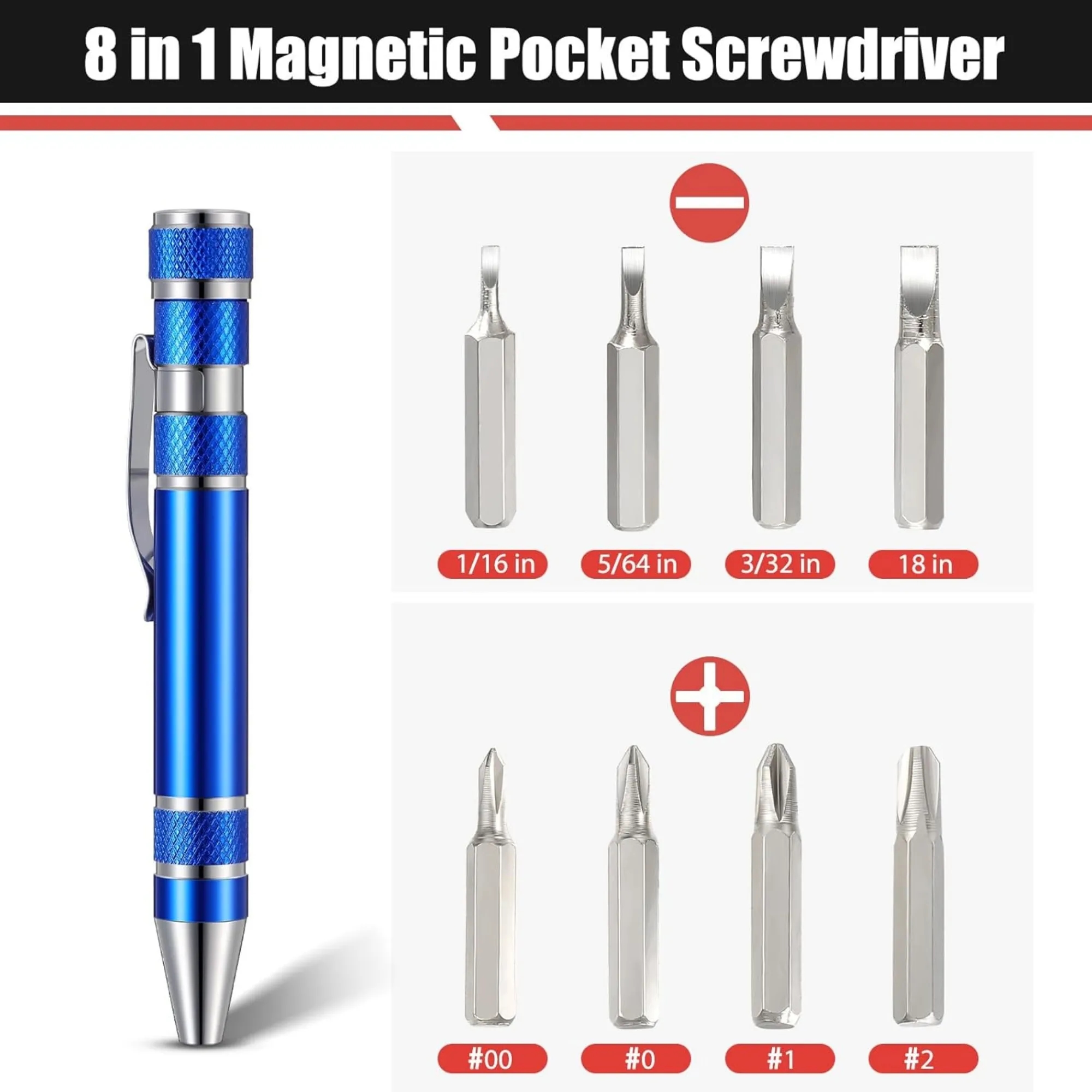 Multitool Handy Tool 8 in 1 Magnetic Pocket Pen Screwdriver 9