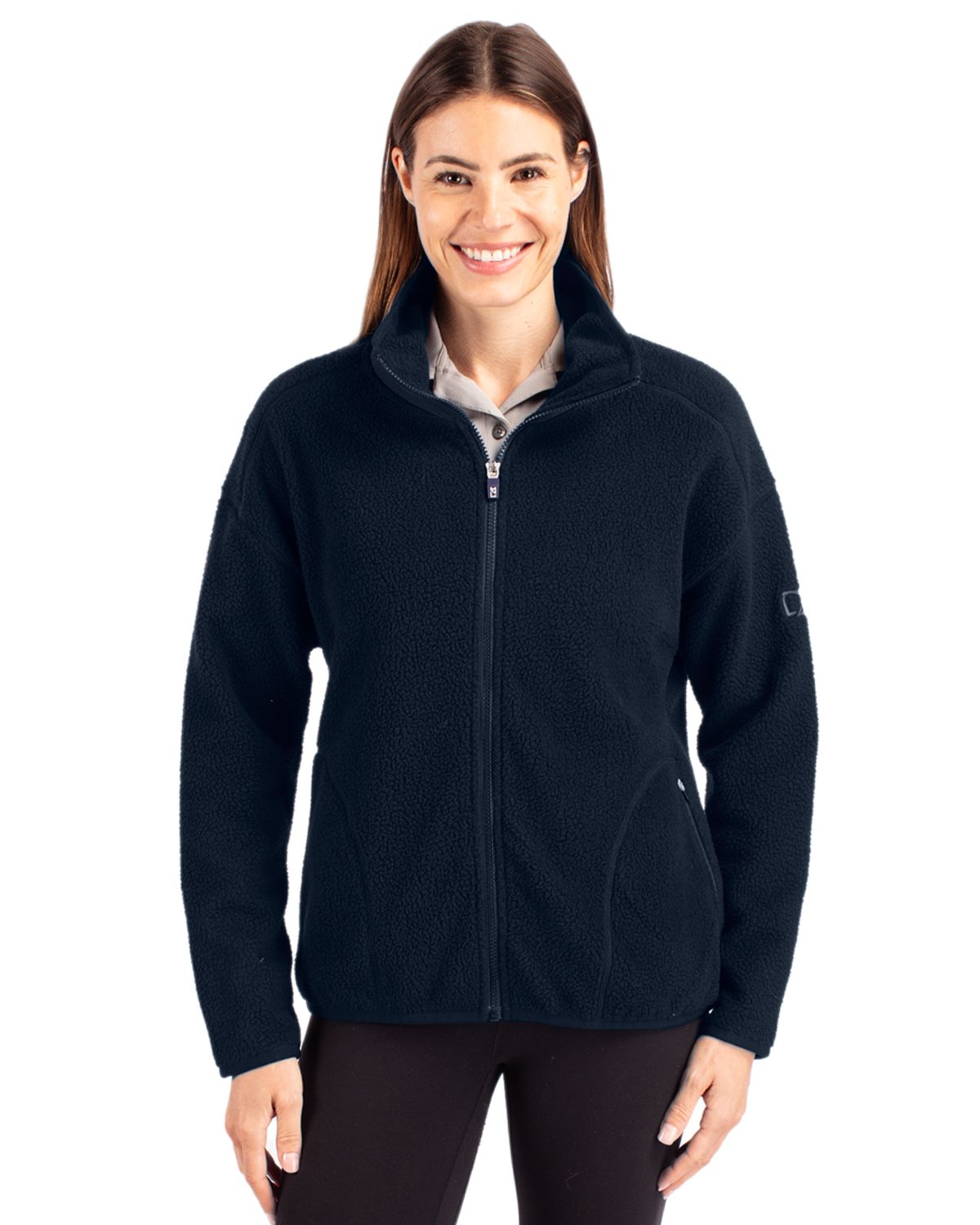 Cutter & Buck Cascade Epic Comfort Recycled Sherpa Fleece Womens Full Zip Jacket 52