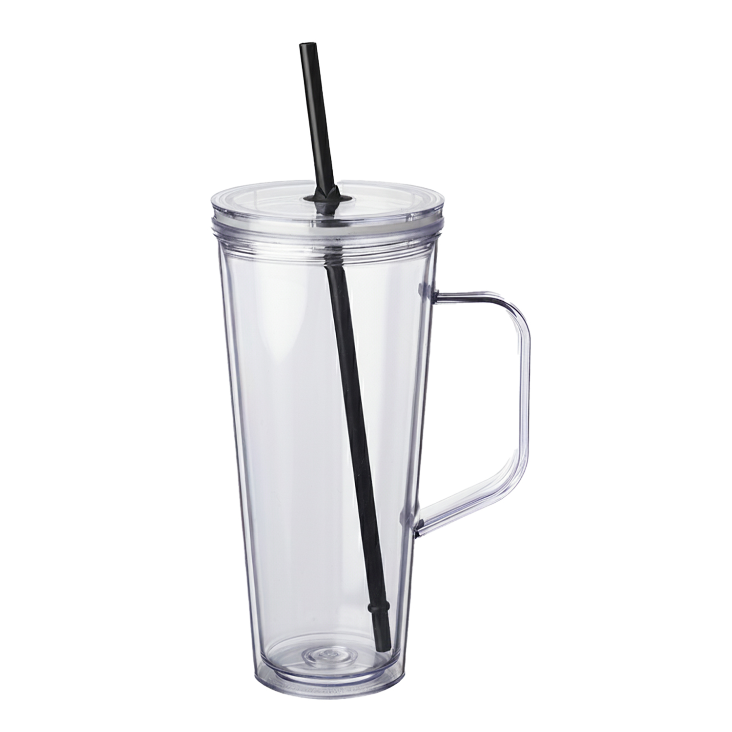 Double Wall Plastic Tumbler with Straw, 24 oz. 9