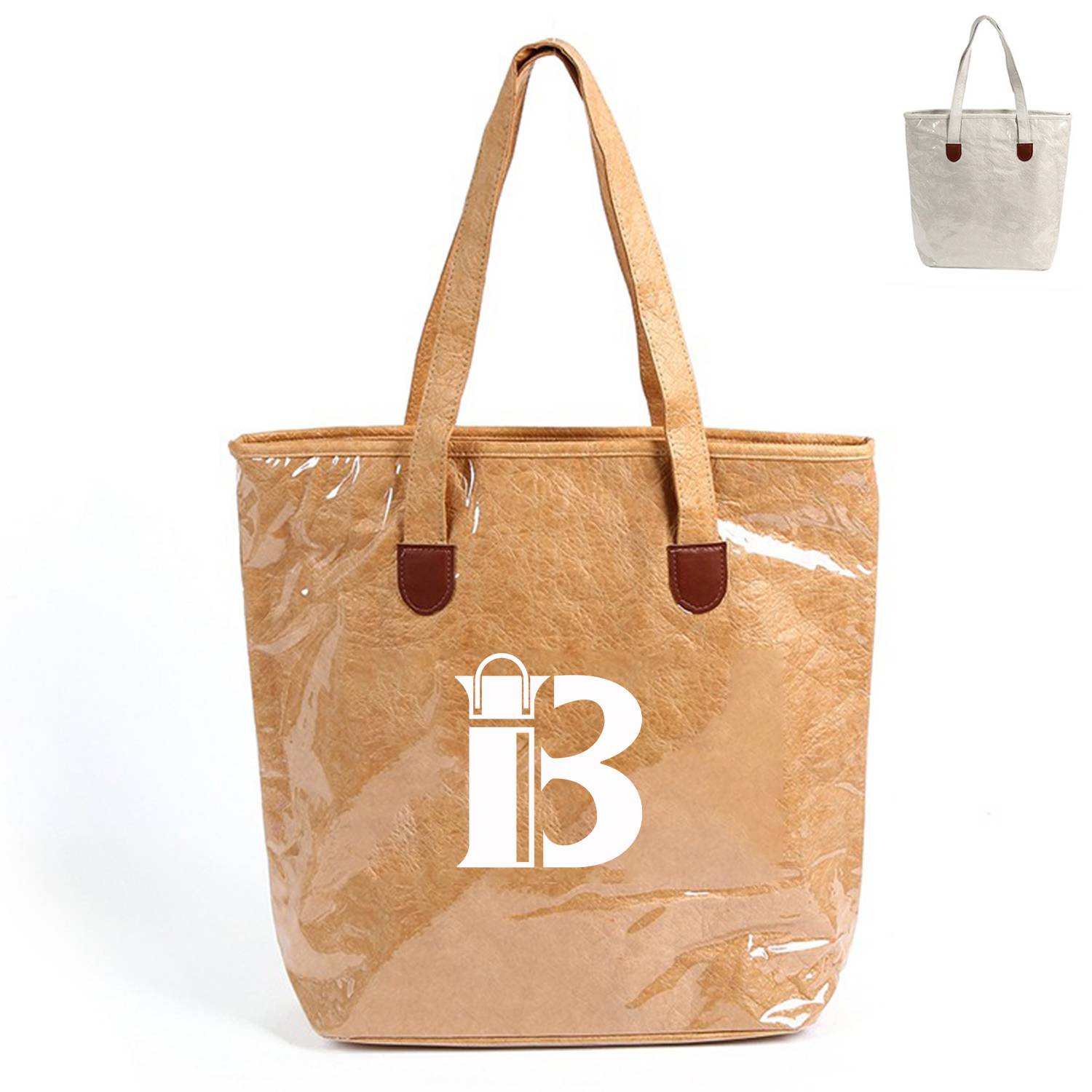 Open Top PVC Coated Washable Paper Tote Bag 1