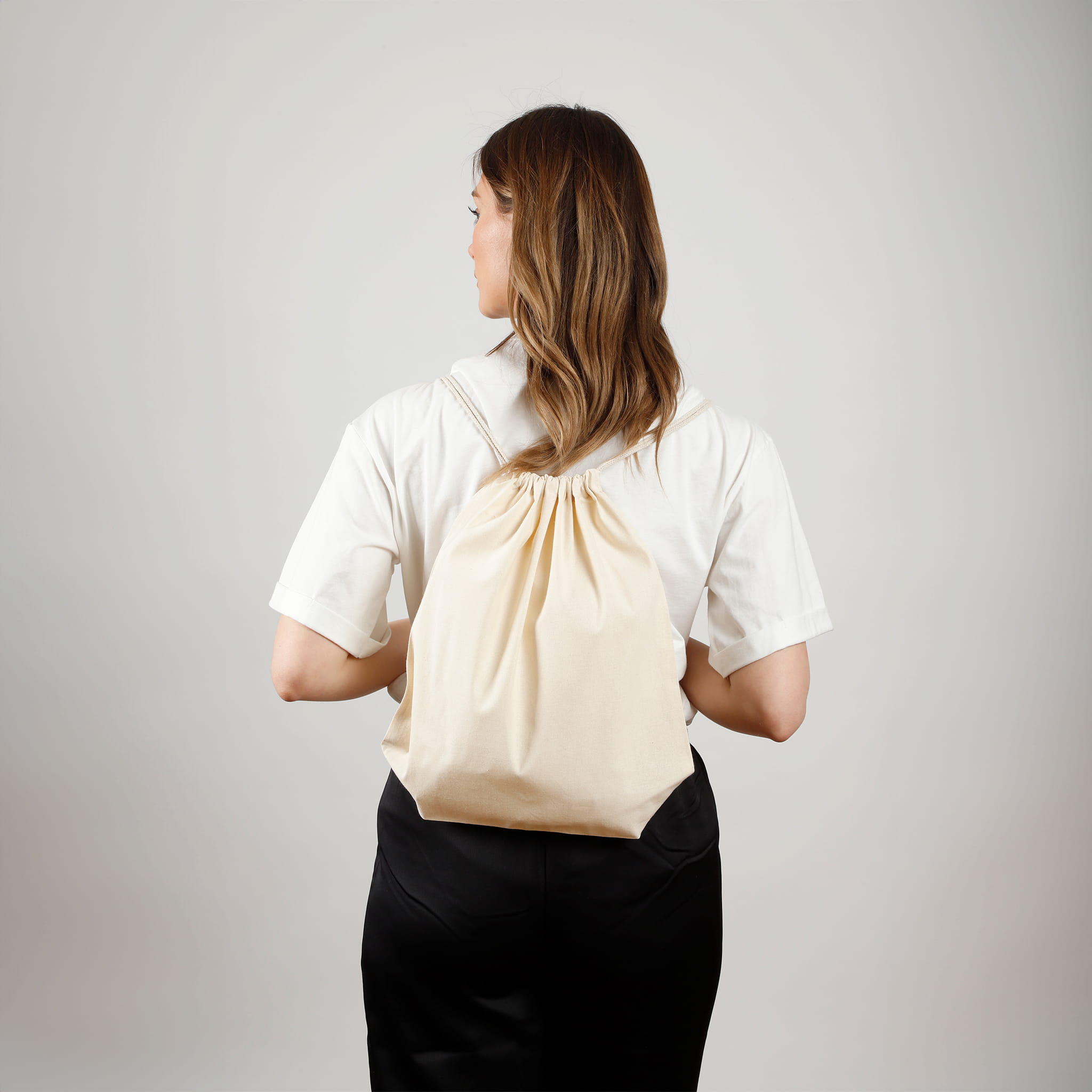 Small Canvas Drawstring Backpack 8