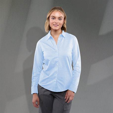 TATRA Eco Long Sleeve Knit Button Up Shirt-Women's 22