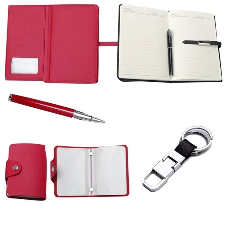 4-in-1 Notebook, Card Holder Wallet & Pen Keychain Set 2
