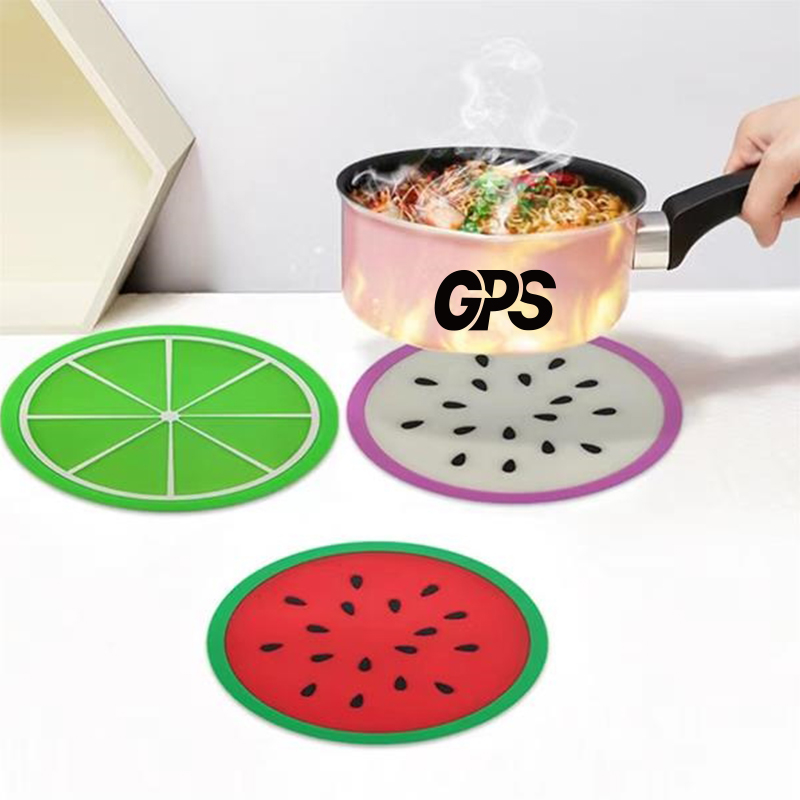 3 3/8 " Colorful Fruit Silicone Drinks Coasters 2