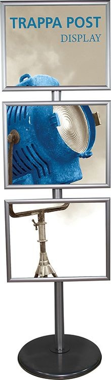 Trappa Post Stand w/ 3 Horizontal 20" x 16" Snap Edge Frames 1