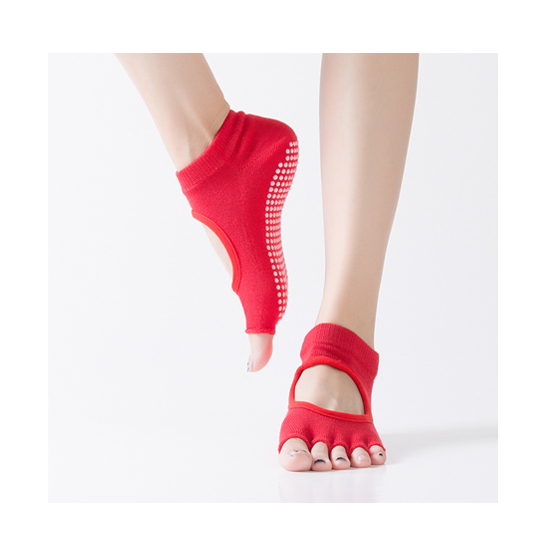Toeless Yoga Socks with Non-Slip Grips 2