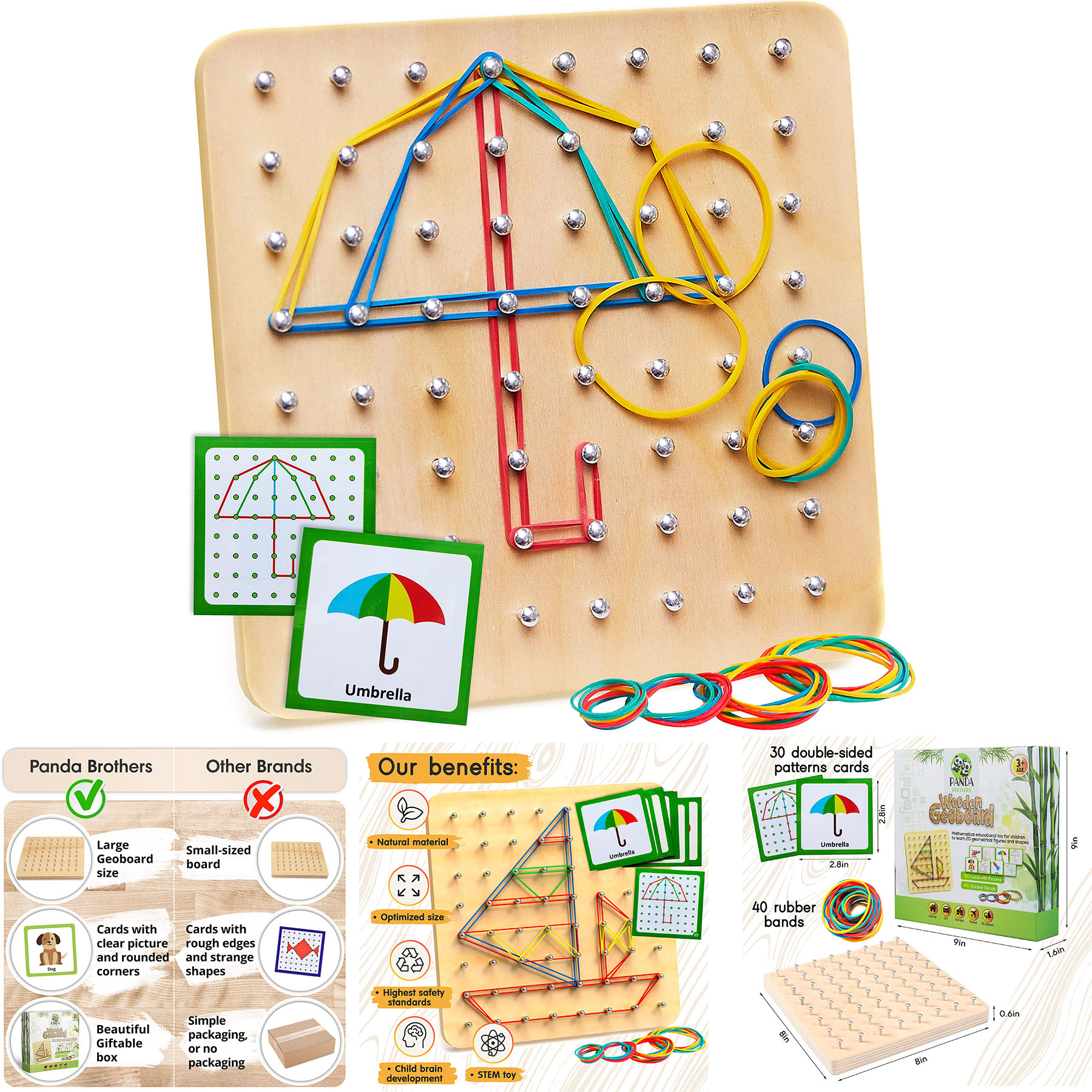 Wooden Geoboard - Montessori Toys 2