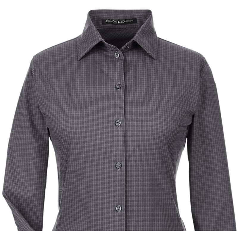 Devon & Jones CrownLux Performance™ Ladies' Tonal Mini Check Shirt 5