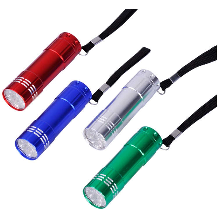 Aluminum 9 LED Flashlight with Strap 1