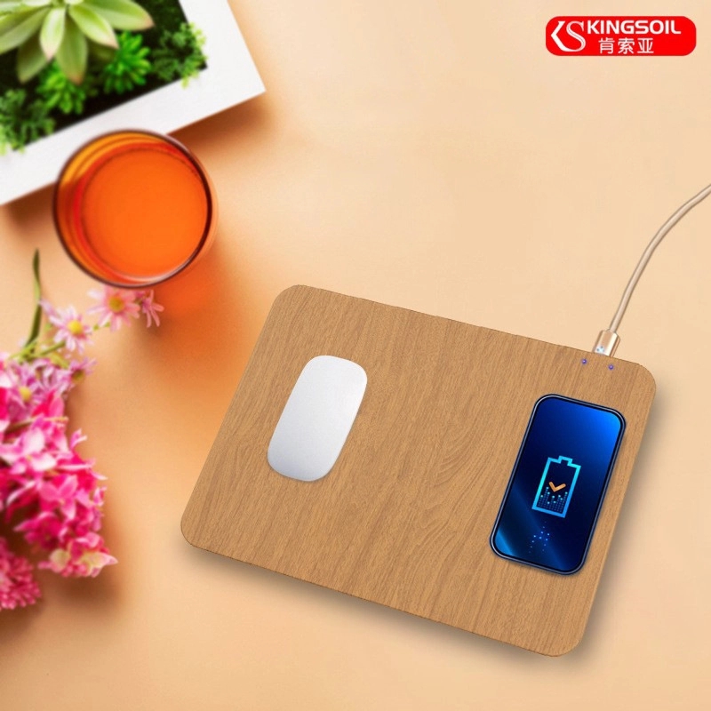 Woodgrain Wireless Charging Mouse Pad 1
