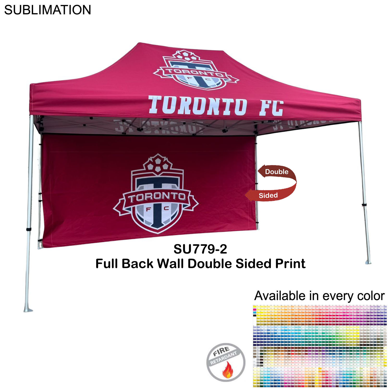 48Hr Quick Ship - Full 15' Back Wall for 10x15 Tent Kit, Sublimated, Double Sided Print 4