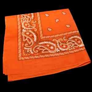 Orange Cotton Bandana 22" x 22" 3