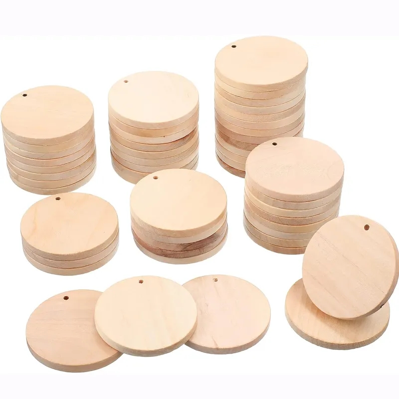 1.5" Wood Nickel Token with Holes 1