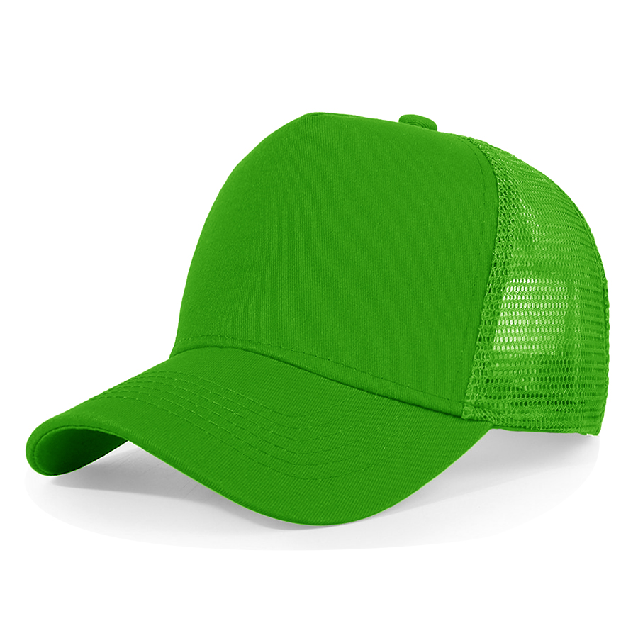 Stock Solid Color Cotton 5-Panel Trucker Cap 28