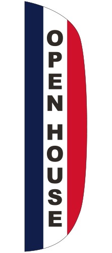 "OPEN HOUSE" 3' x 15' Message Flutter Flag 1
