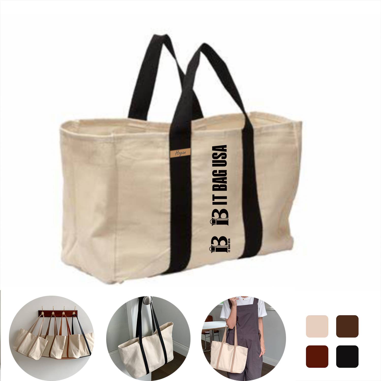 Hand-Held Canvas Bag, custom tote bag with logo imprint 1