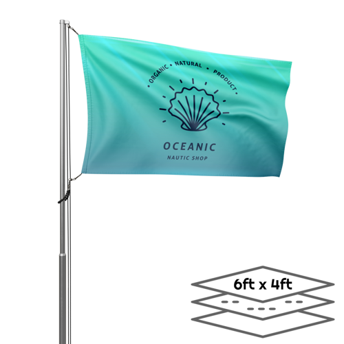 Double-Sided Dye Sublimation 3-Layer 6ft x 4ft Flag 6